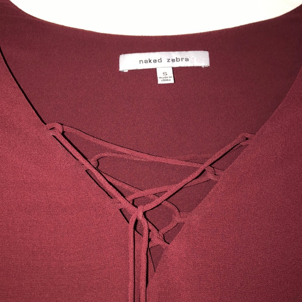 Naked Zebra Lace-Up Blouse